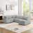 122" Wide U-shaped Sofa With Usb Ports, Pull-out Bed, And Storage Chaise-928919924