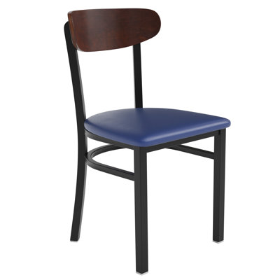 Everlei Commercial Grade Dining Chairs with 500 LB. Capacity Steel Frame Solid Wood Seat by George Oliver
