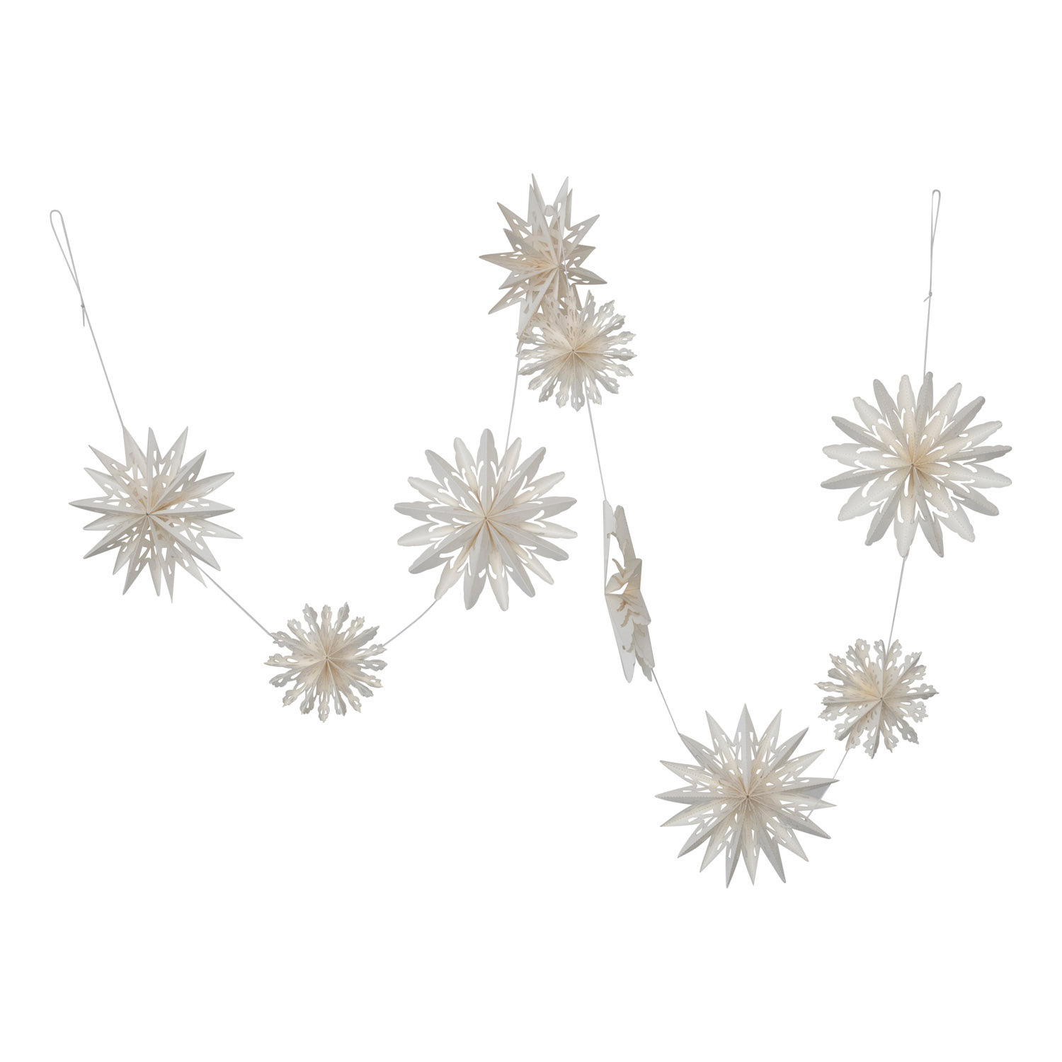 Jelesa 6' White Paper Snowflake Novelty Garland