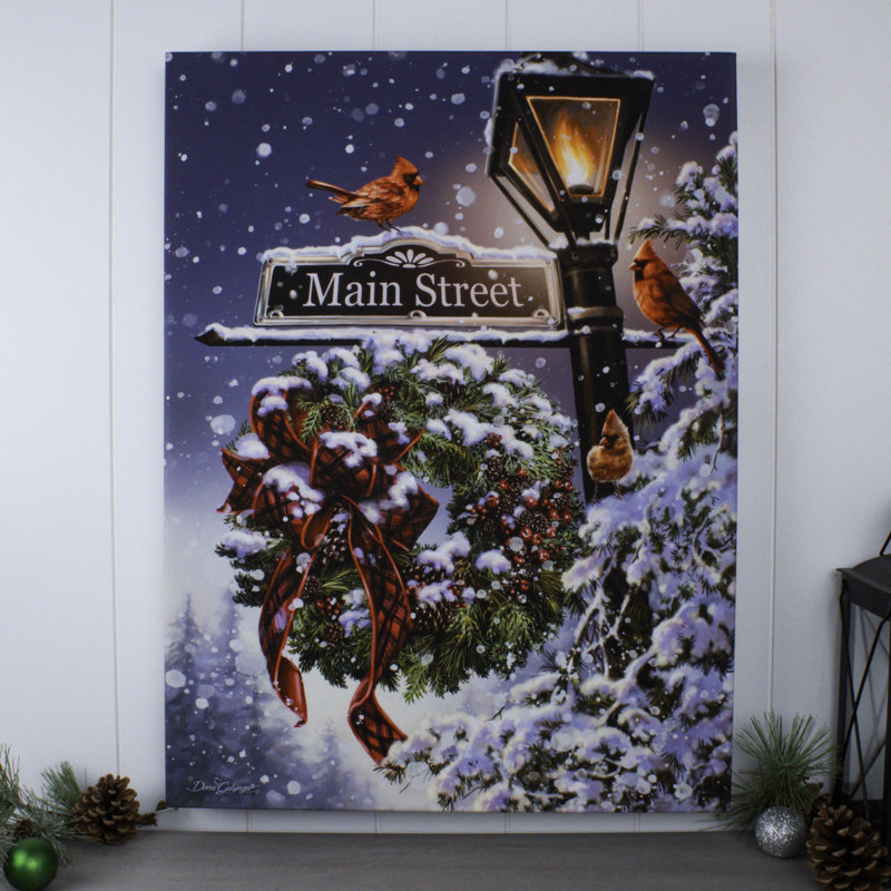 Art mural 18 x 24 lumières DEL Main Street Christmas