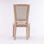 Chaise de salle à manger style français avec structure en bois massif et dossier carré en rotin, ensemble de 2