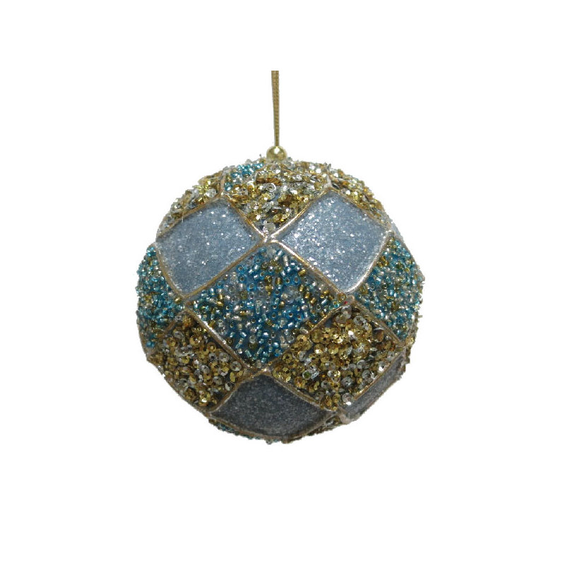 10cm Ball Ornament, Dark Blue/Turquoise