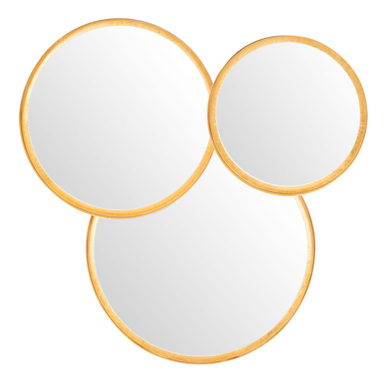 Effiom Metal Flat Wall Mirror, Gold/White