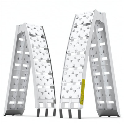 Ensemble de rampes de chargement en aluminium de 7,5 pi pour lits de camionnette, rampes pliables d'une capacité de 1500 lb pour VTT, UTV, moto, rampes de camion portatives légères avec surface antidérapante, 2 pièces