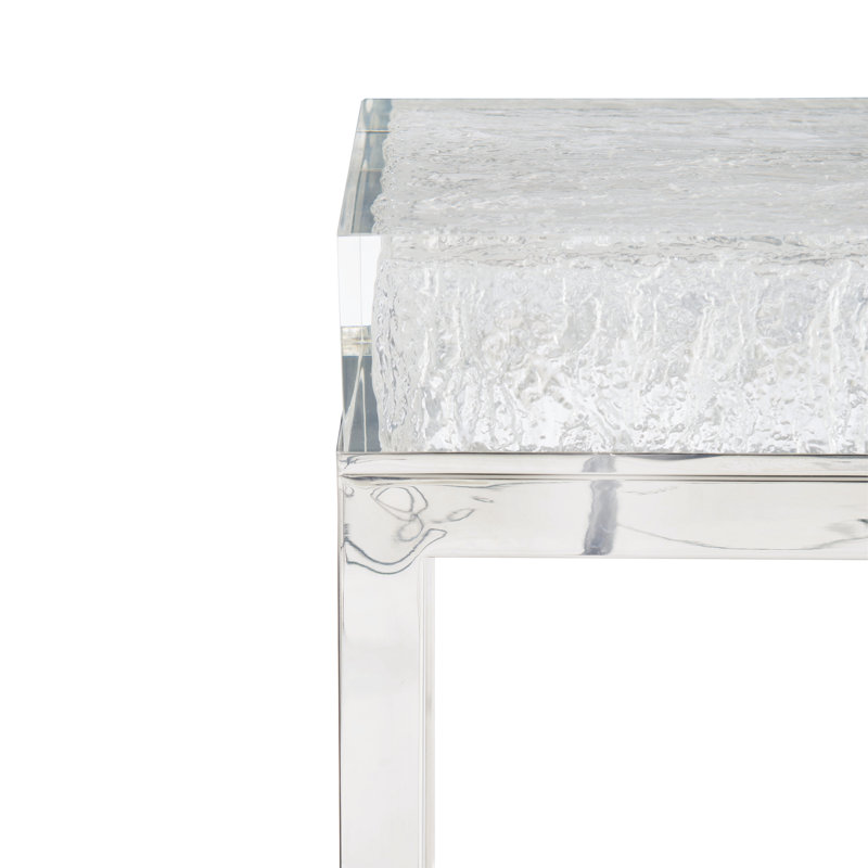 Arctic Elegance Polished Stainless Steel Large Console Table