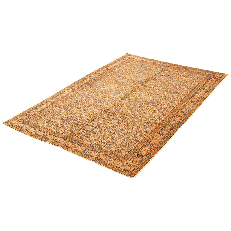 Tapis unique en laine noué à la main de style années 1990 de 6 pi 5 po x 9 pi 5 po Gunnd