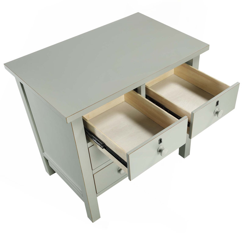 Table de chevet 4 tiroirs Antique, Gris antique