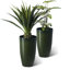 Ensemble de 2 pots à fleurs surdimensionnés en faux céramique vert-107079648-123175663