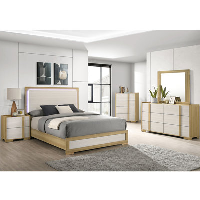 Ensemble de chambre avec grand lit 5 pièces Lincoln Natural