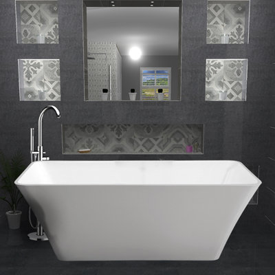 Ramiro 1750mm x 650mm Soaking Acrylic Bathtub