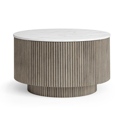 Bindvasini Fluted Round Storage Coffee Table