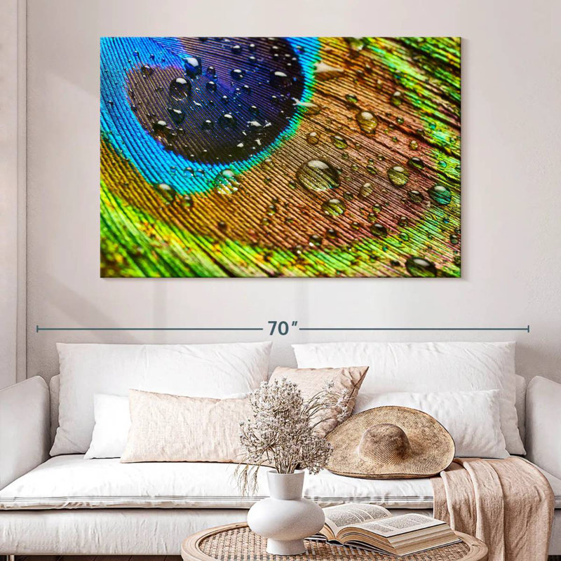 Kerner Wet Peacock Feather, 34" H x 51" W
