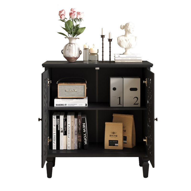 Bleron 31.5'' 2-Door Accent Cabinet Sideboard, Black