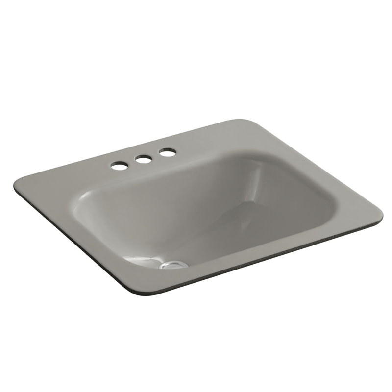 Tahoe Metal Rectangular Undermount Bathroom Sink with Overflow, Cashmere