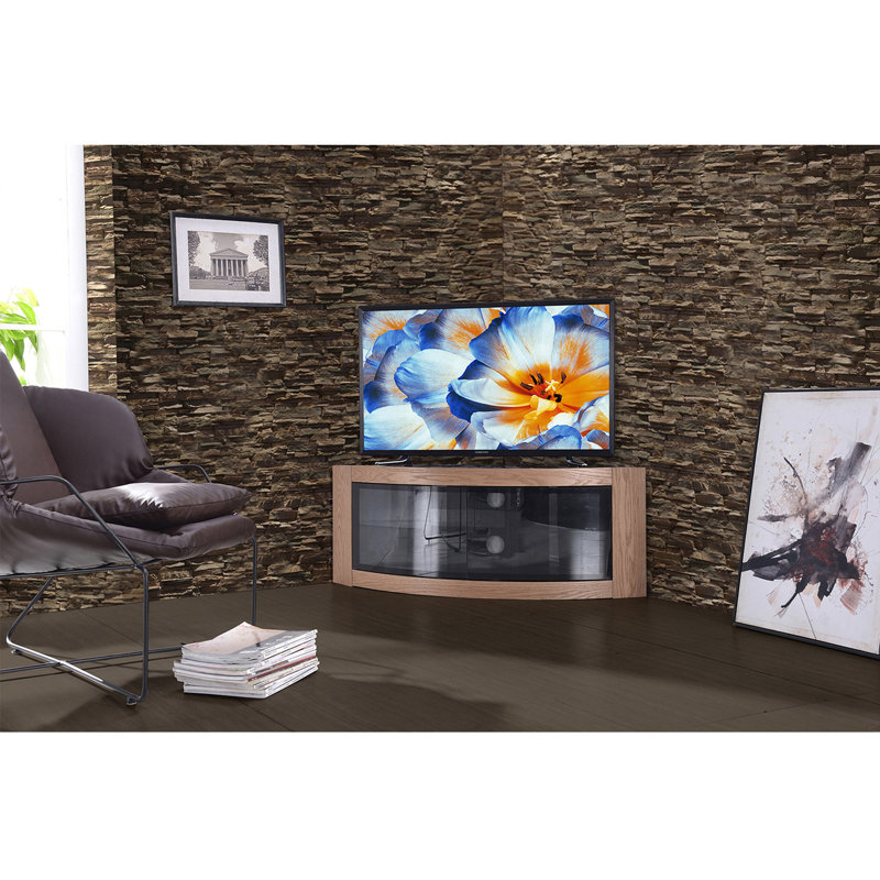 Mun TV Stand for TVs up to 50", Black/Oak