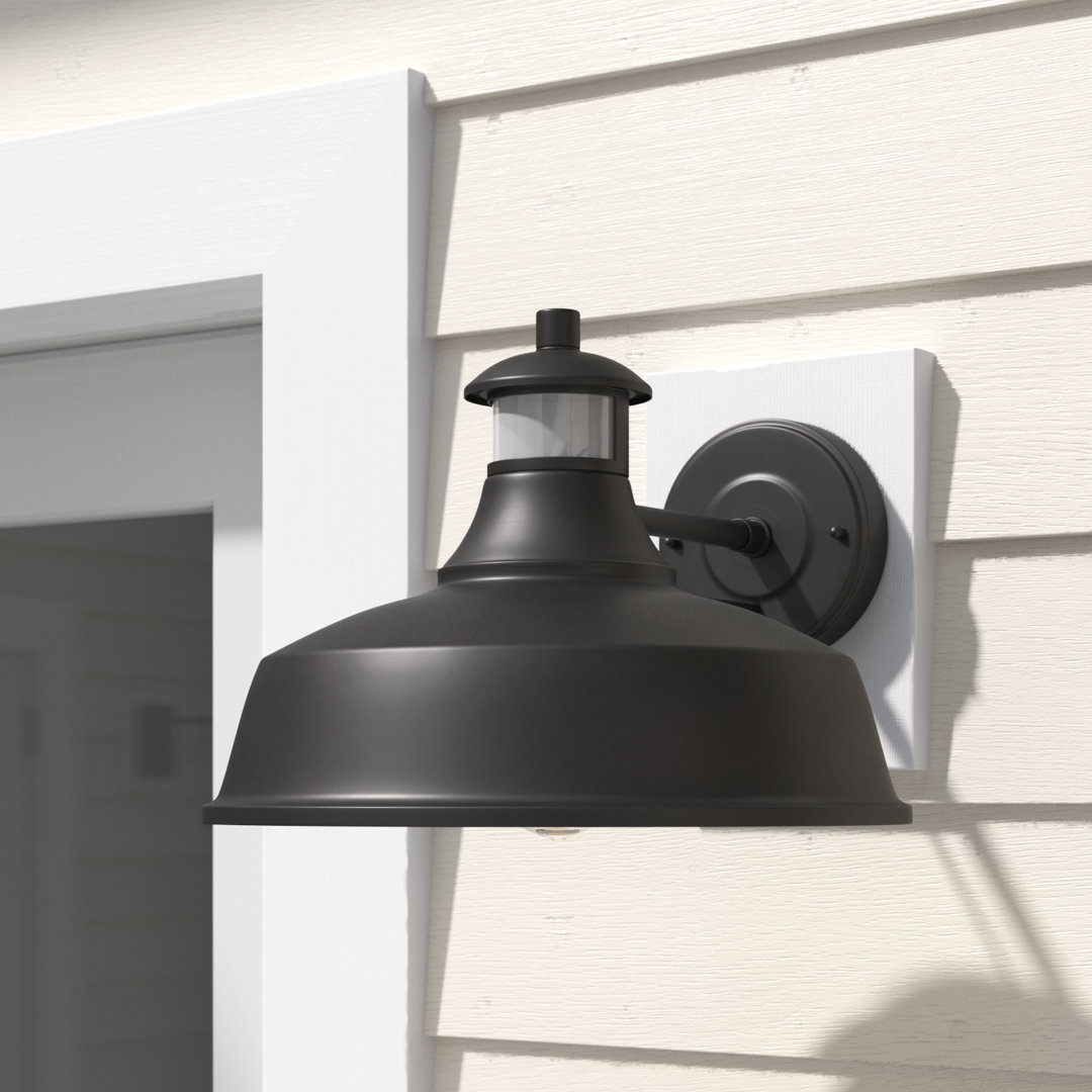 Maxwellton Motion Sensor Farmhouse Barn Light Outdoor,dusk To Dawn Sensor Wall Sconces,Vintage Black Finish Exterior Light Fixture Beachcrest Home™