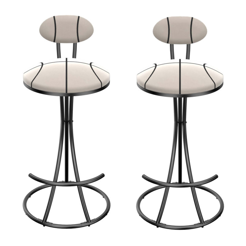 Ensemble de 2 tabourets de bar rembourrés avec tabourets de bar modernes en velours pour îlot de cuisine et salon, Noir