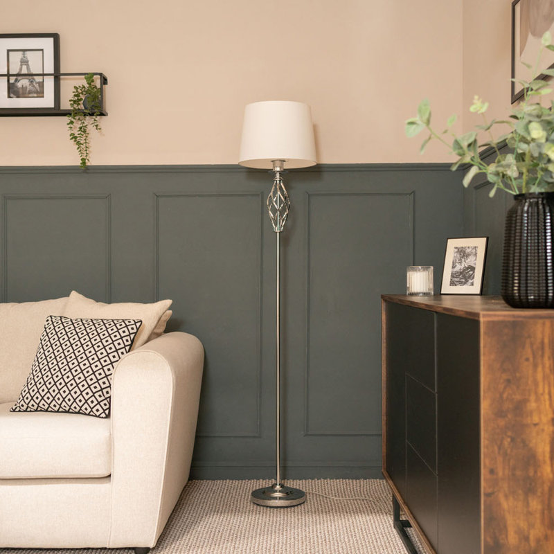 Angelyse 151.5cm Traditional Floor Lamp, Chrome