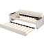 Lit de jour simple sans tiroir avec rangement et couchette - rangement beige, cadre durable