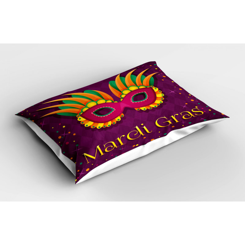 Green/Orange/Purple Polyester Microfiber Piece Sham, Twin