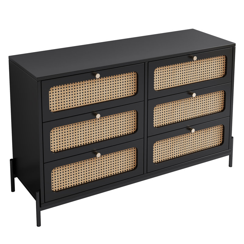  Commode à 6 tiroirs Modern Cannage