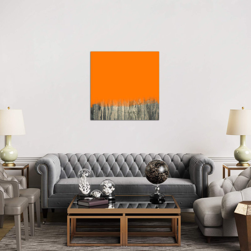 Modern Art- Over The Wood Fence - Wrapped Canvas Print, 45.72 cm H x 45.72 cm W x 1.91 cm D