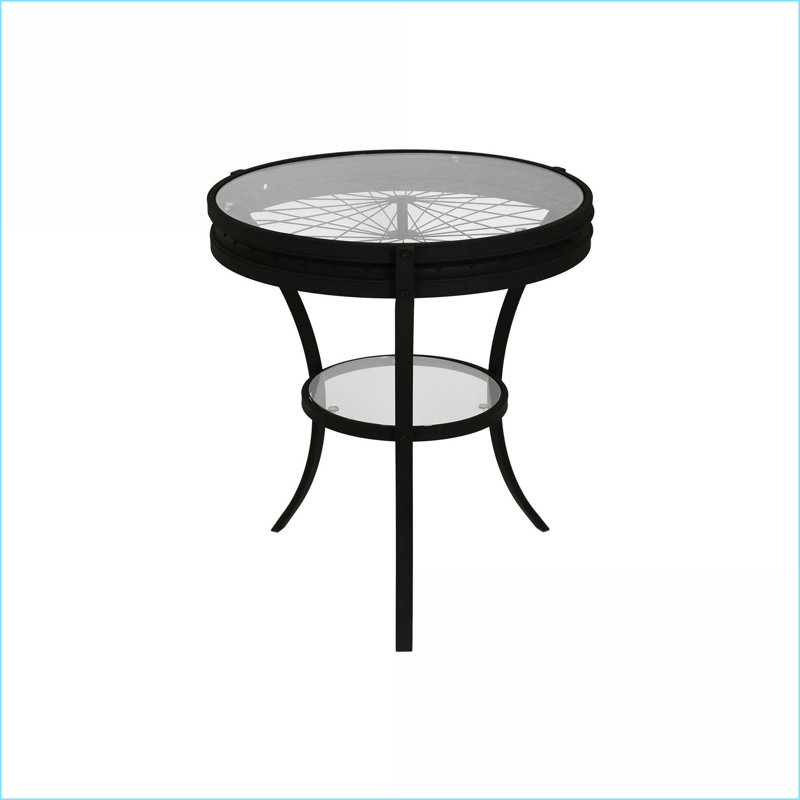 Table basse en verre trempé transparent et peu encombrant avec métal martelé noir, pour la chambre à coucher du salon, grand espace de présentation