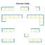 Ensemble de conversation modulaire en aluminium 4 pièces pour patio, canapé 7 places avec coussins gris clair épais et structure blanche et table basse