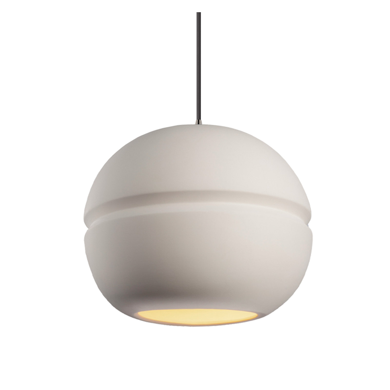 Single Light Ceramic Dimmable Pendant, Polished Chrome, Incandescent, Reflecting Pool