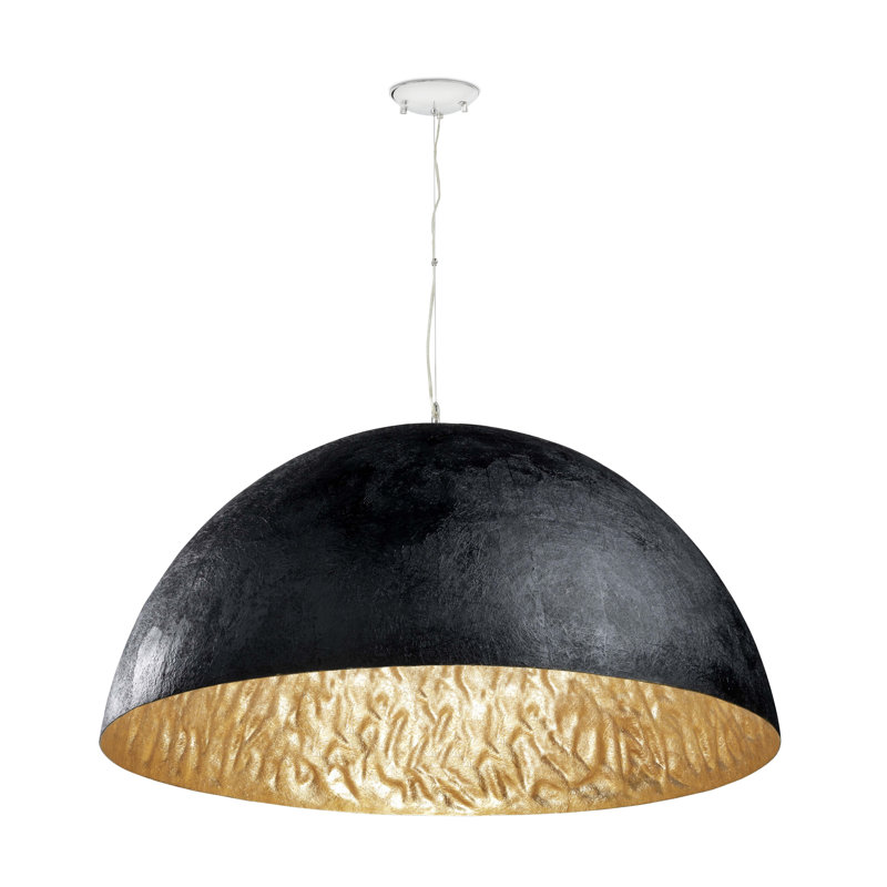 Hansen 3 - Light Silver Dome Pendant, Black and Gold