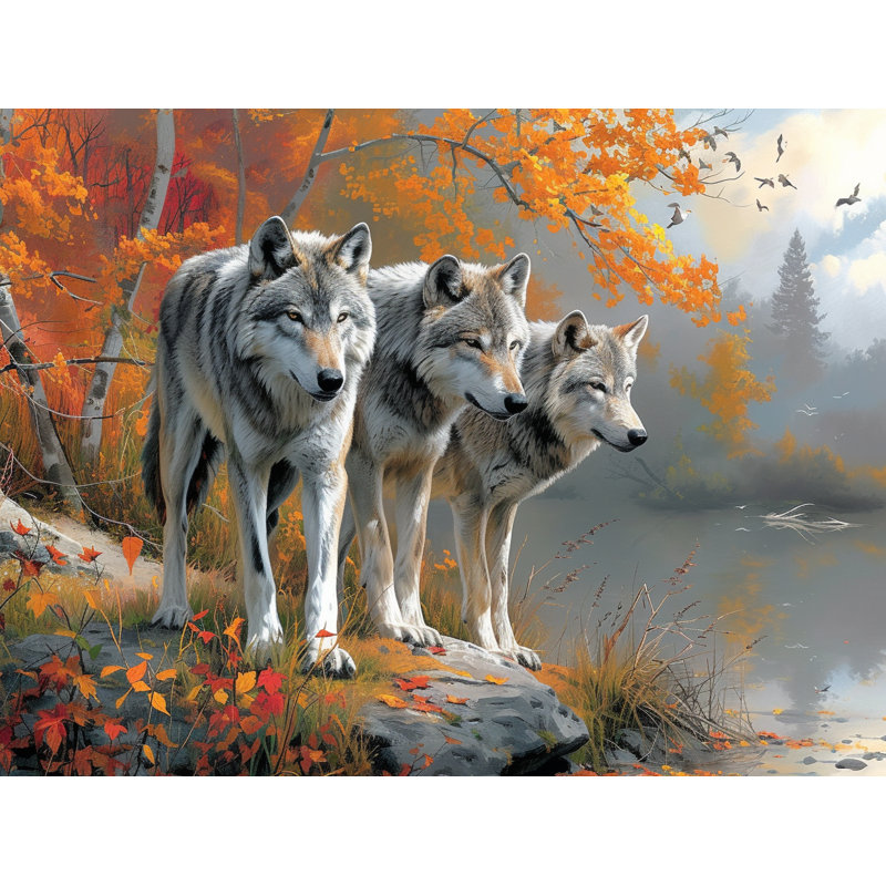 Tapis de salle de bain Wolves, L 21 po x L 34 po