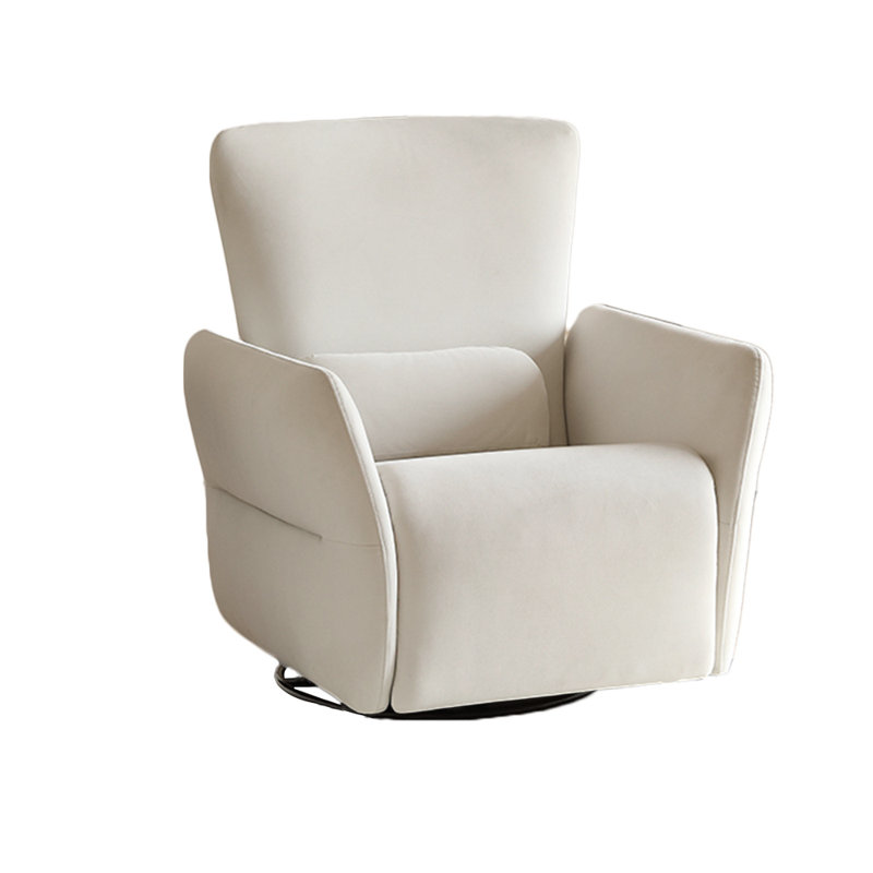 Eljean Upholstered Recliner, Beige Polyester Blend