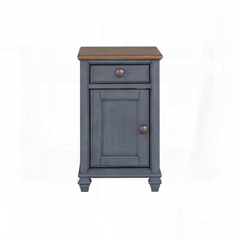 Table de chevet 14 po avec tiroir et porte