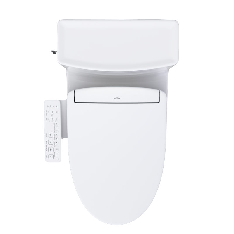 TOTO® WASHLET+® Aimes One-Piece Elongated 1.28 GPF Toilet and WASHLET S2 Bidet Seat, Cotton White - MW6263346CEFG#01