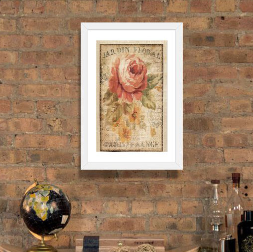 «Parisian Flowers II» par Danhui Nai, impression, Toile avec cadre noir, H 48 po x l 32 po x P 1,5 po