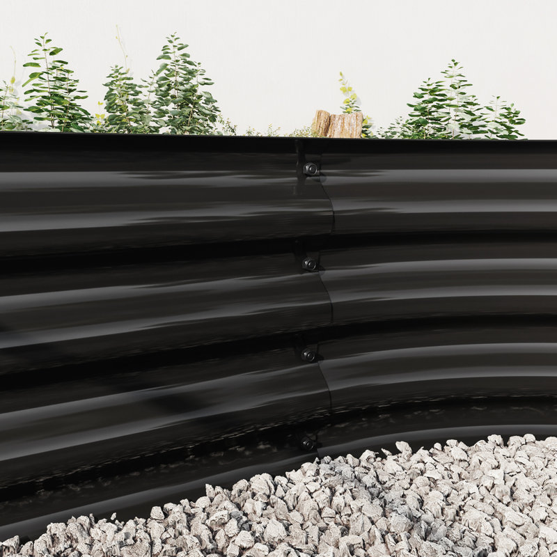 Metal Raised Garden Bed, Black - Nurture A And Lively With Plants & Veggies Oval Container For Stunning Outdoor Display
