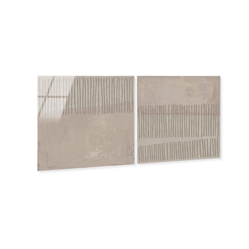 Minimal Fence Set High-Gloss Frameless Acrylic Glass Wall Art Abstract Print by Oliver Gal, Ready to Hang, 12 x 12