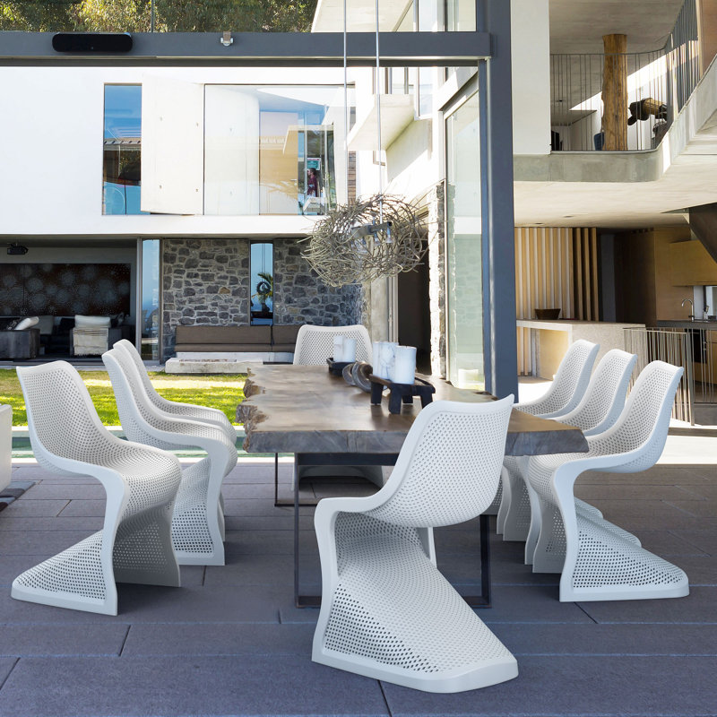 Chaise d'appoint de patio empilable Spector, Blanc