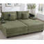 Canapé moderne avec méridienne 75,5 po Canapé-lit avec dossier réglable, porte-gobelets, porte-téléphone et compartiments de rangement pour le salon, vert-129047496
