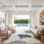 Tapis d'intérieur / extérieur bleu marine / ivoire / taupe Krista