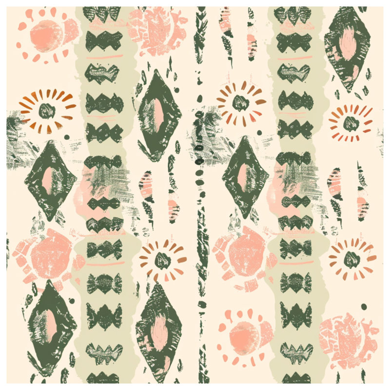 Tapis de bain à motif tribal abstrait, L 24 po x L 17 po