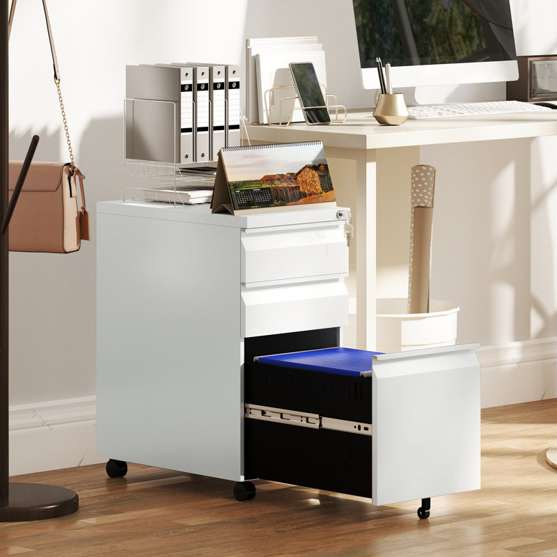3 Drawer Filing Cabinet, White
