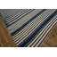 Tapis surdimensionné antique de couleur carrée et à rayures bleues en coton indien tissé à plat