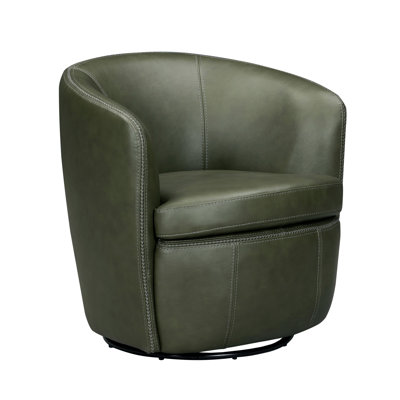 100% Italian Leather Swivel Club Chair