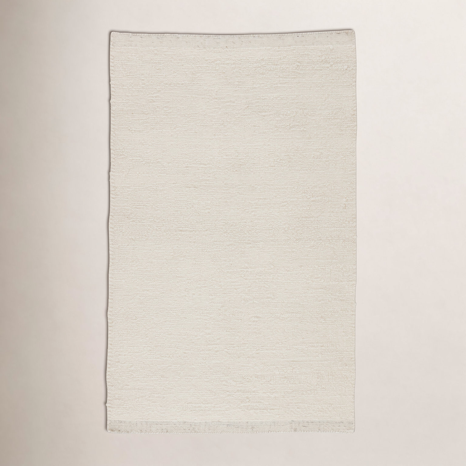 Ada Cream Hand-Woven Wool Rug, Rectangle 6' x 9'