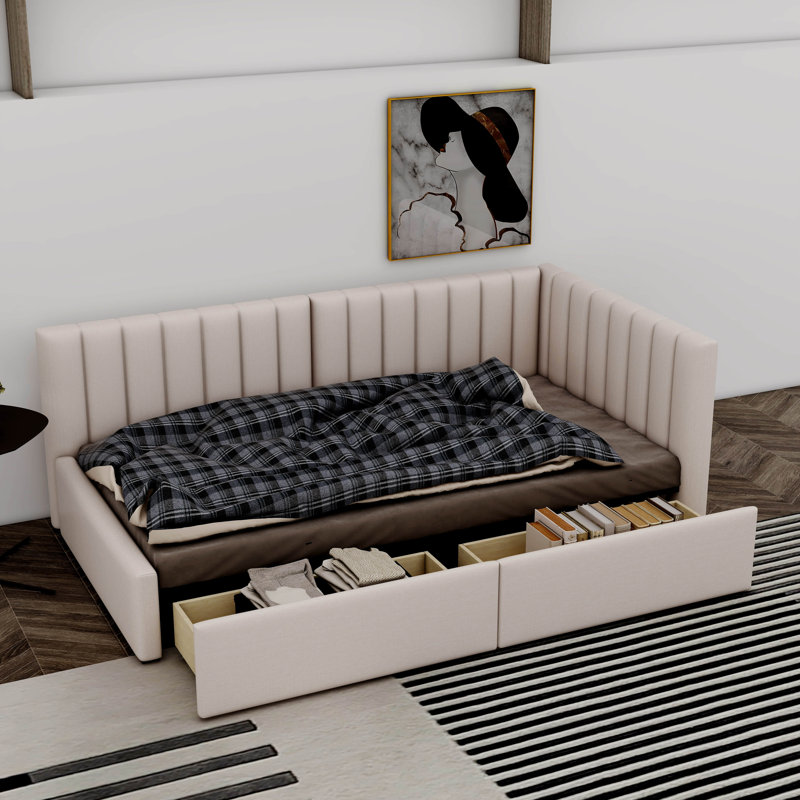 Masakatsu Upholstered Daybed, Beige