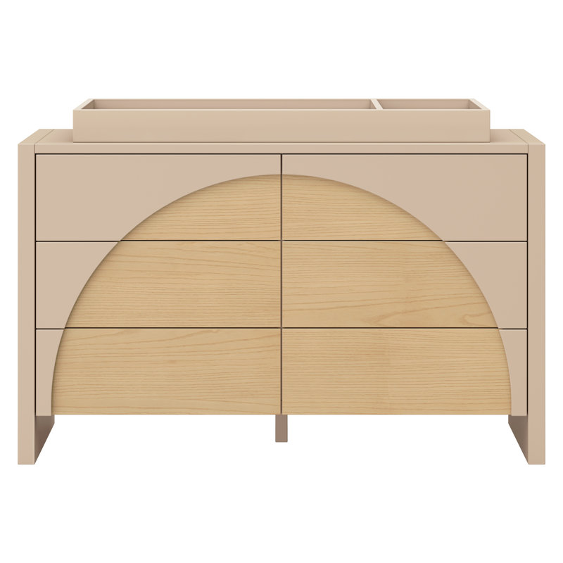 Moab 6-Drawer Assembled Dresser, Taupe/Ash