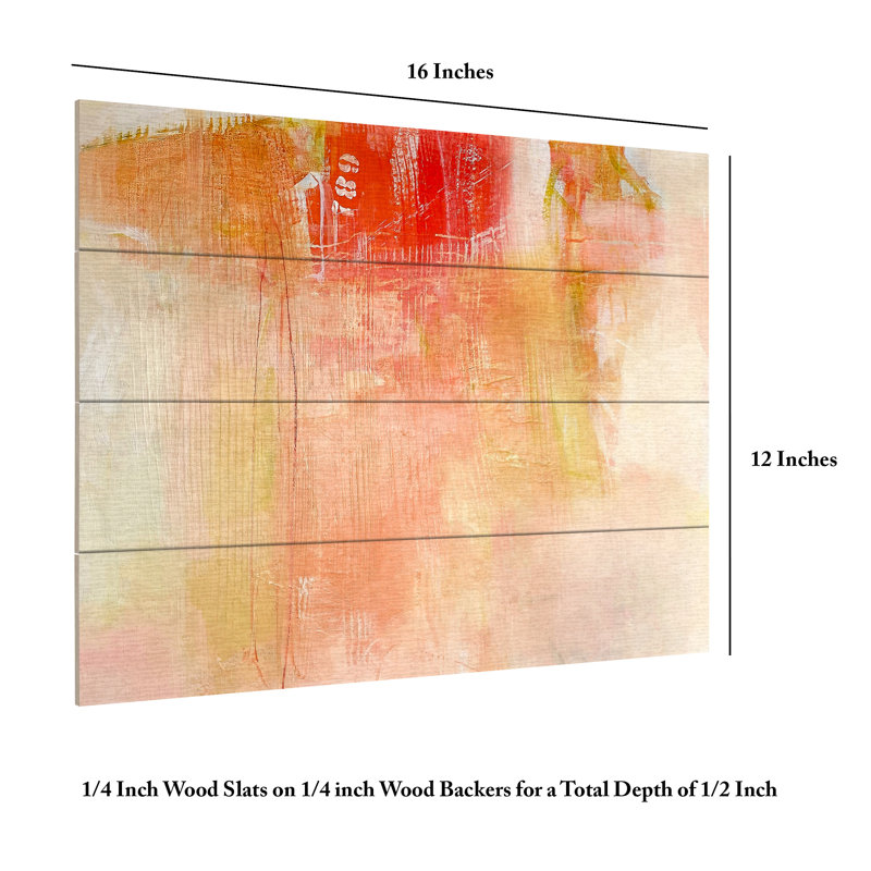 Mila Apperlo Orange 789 Wood Slat Art, 18" H x 22" W