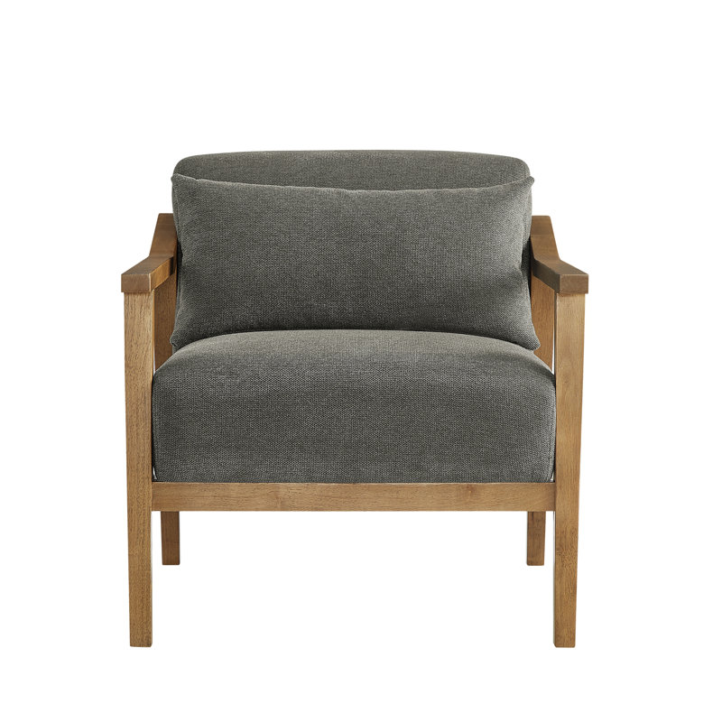 Fauteuil d'appoint en bois avec coussin lombaire