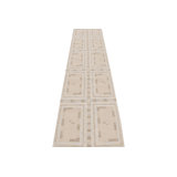 Scandinavian Hand Knotted Geometric Area Rug